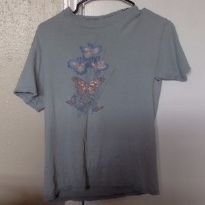butterfly's with flowers t- shirt